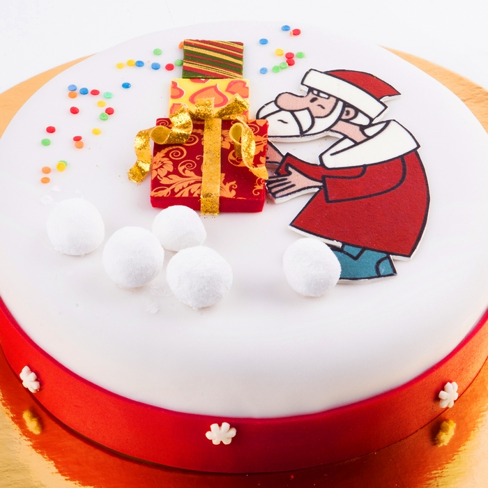 Торт на новый год с Дедом Морозом и Снегурочкой